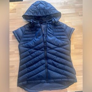INDYGENA Blue Down Hooded Vest XL | Duvet Canard | Lightweight Winter Puffer